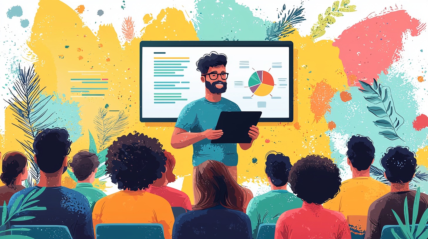 Manager presenting motivational strategies